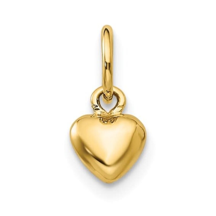 78089 14K YELLOW GOLD SMALL HIGH POLISHED PUFF HEART CHARM