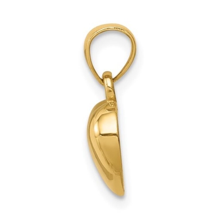 78093 14K YELLOW GOLD HIGH POLISH ONE SIDE HEART PENDANT CHARM