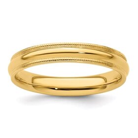 475280 14K YELLOW GOLD HIGH POLISH MILLIGRAM EDGES 3.25MM SIZE 7