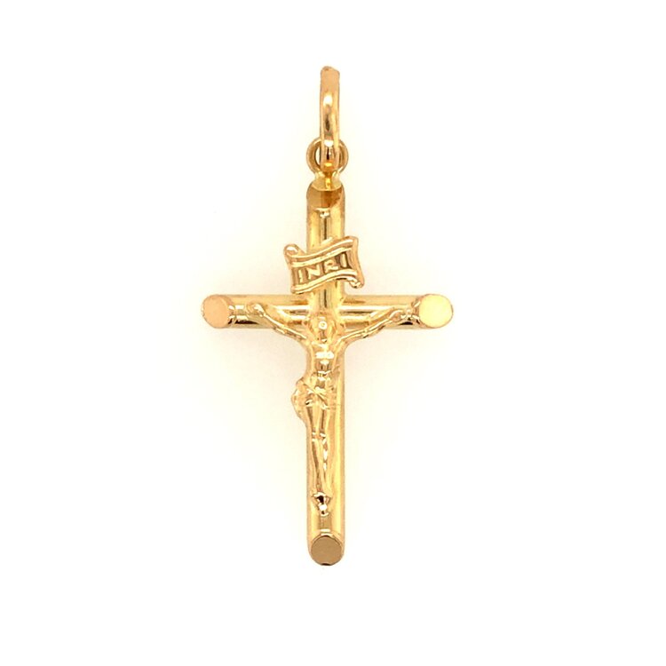 77502 14K YELLOW GOLD TRADITIONAL 1.25" CRUCIFIX