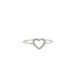 40301 10K WHITE GOLD .08TCW LAB GROWN DIAMOND OPEN HEART RING
