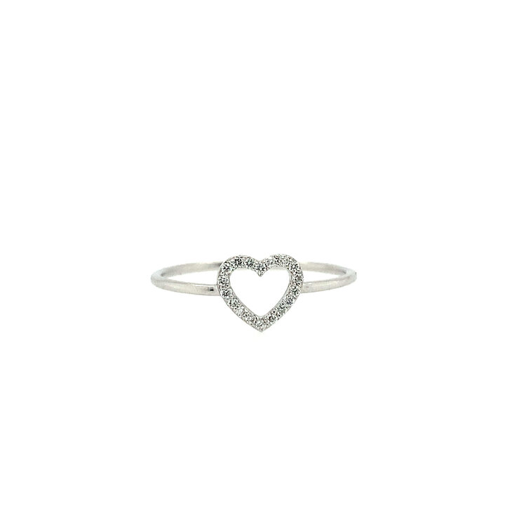 40301 10K WHITE GOLD .08TCW LAB GROWN DIAMOND OPEN HEART RING
