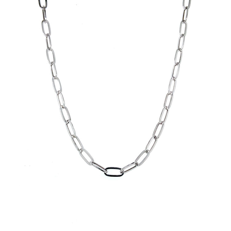 60105 14K WHITE GOLD 16'' PAPER CLIP CHAIN 3.25MM