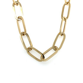 60102 14K YELLOW GOLD 16'' PAPER CLIP 8.4MM NECKLACE