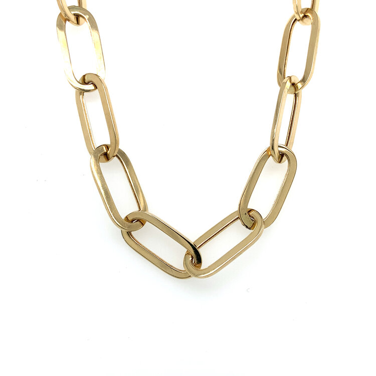 60102 14K YELLOW GOLD 16'' PAPER CLIP 8.4MM NECKLACE