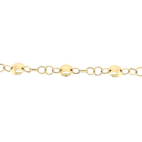 60101 14K YELLOW GOLD 17'' ROLO PUFFY DISC NECKLACES