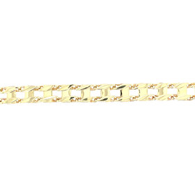 2022814K YELLOW GOLD FANCY BAR LINK WOMAN  7.5'' BRACELET 8MM