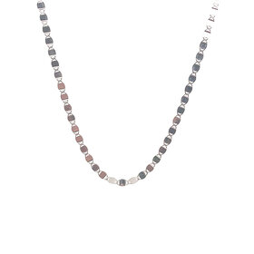 50261 14K 2 TONE 22" 4MM HIGH POLISH BAR MECHANICAL STYLE CHAIN