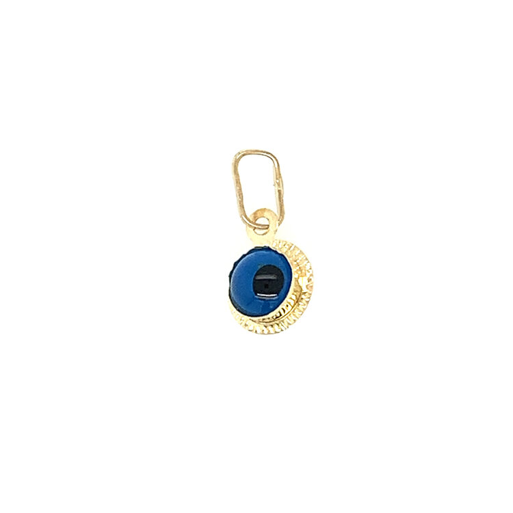 78106 14K YELLOW GOLD SMALL EVIL EYE CHARM 6.8MM