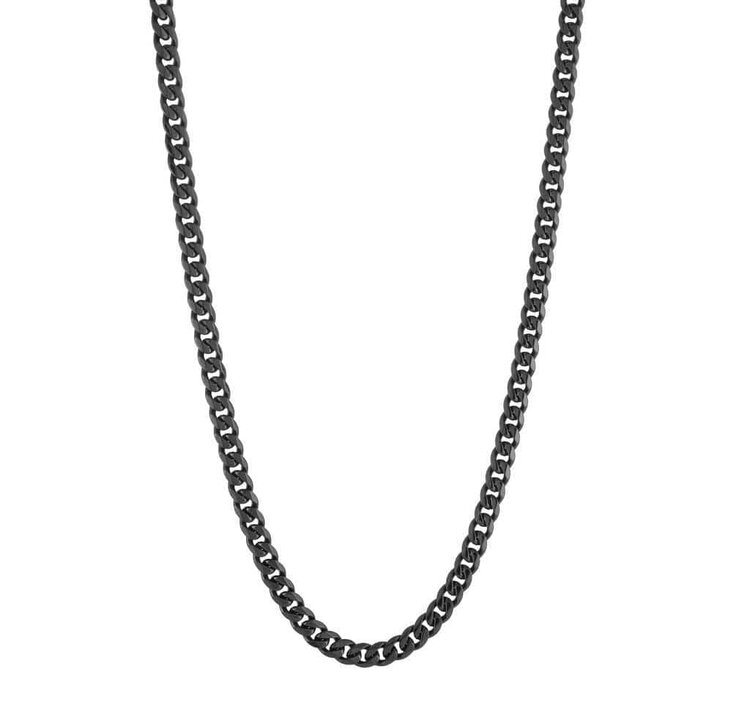 SBN30-24 ITALGEM STAINLESS STEEL BLACK IP PLATED 4.6MM POLISHED CURB CHAIN 24"