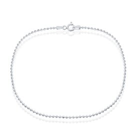 R-9258 Sterling Silver 1.8mm Diamond-Cut Beaded Anklet Bracelet