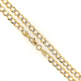 50290 14K TWO TONE 24” DIAMOND CUT CUBAN LINK CHAIN 5MM