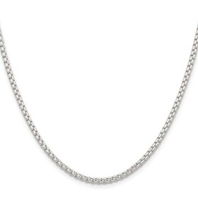80688 STERLING SILVER 20'' ROUNDED BOX LINK 2.6MM CHAIN