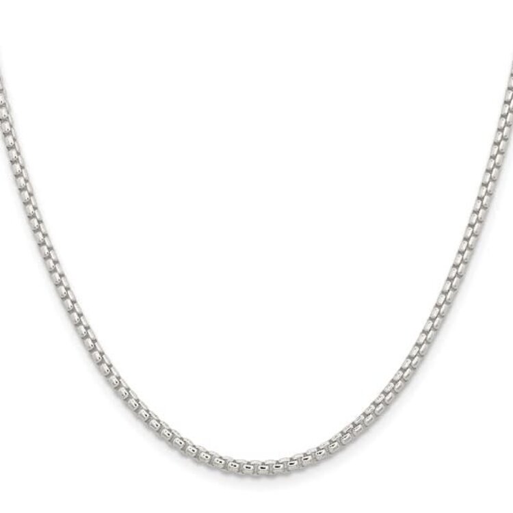80688 STERLING SILVER 20'' ROUNDED BOX LINK 2.6MM CHAIN
