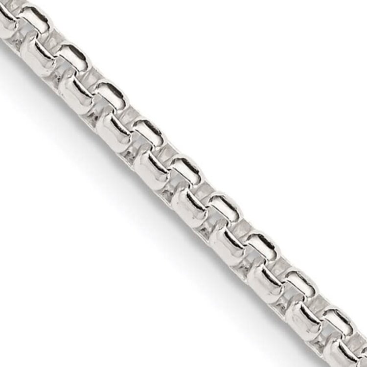 80688 STERLING SILVER 20'' ROUNDED BOX LINK 2.6MM CHAIN