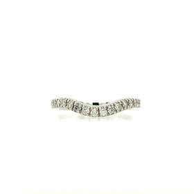 47597 14K WHITE GOLD .32TCW DIAMOND  WAVED COMMON PRONG SETTING BAND