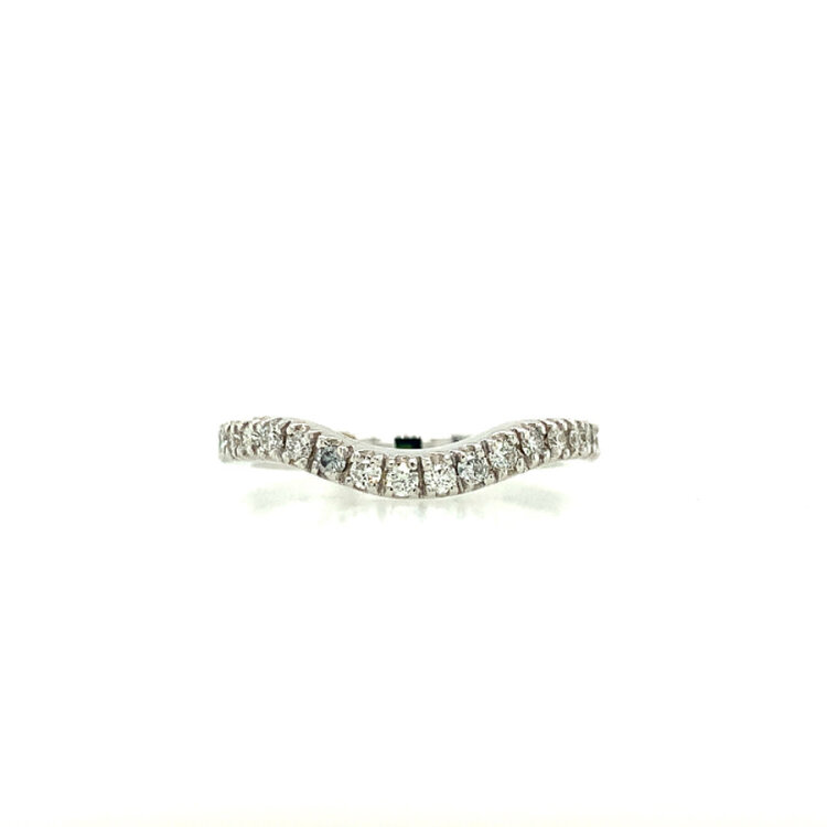 47597 14K WHITE GOLD .32TCW DIAMOND  WAVED COMMON PRONG SETTING BAND