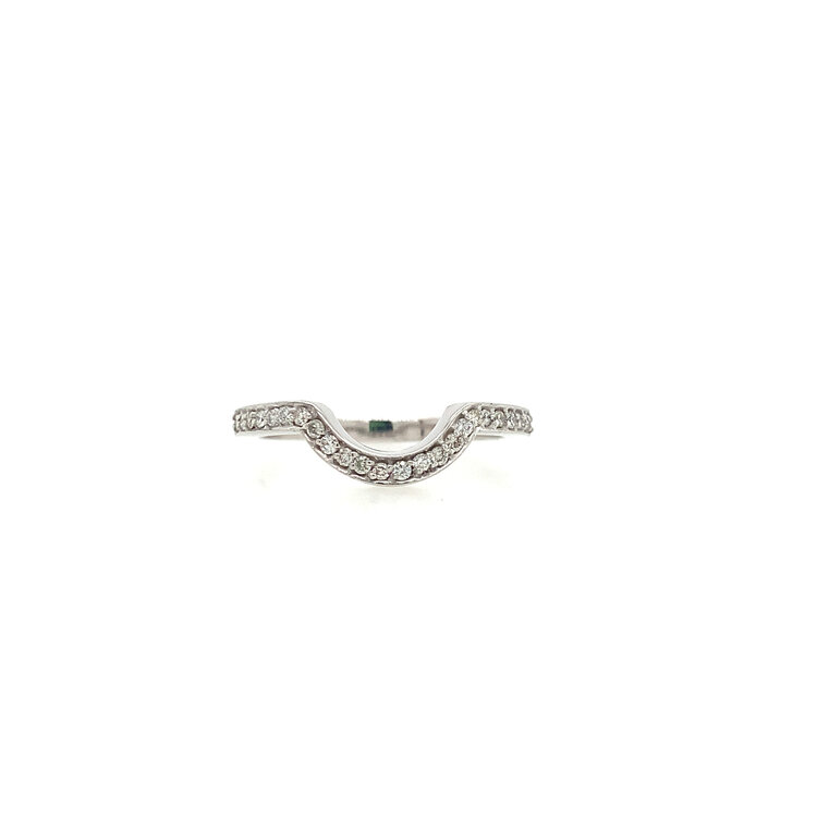 47596 14K WHITE GOLD .18TCW DIAMOND WAVE WEDDING BAND