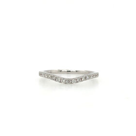 47601 18K WHITE GOLD .21TCW DIAMOND COMMON PRONG WAVED BAND