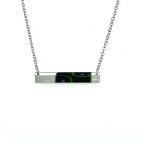90040 STAINLESS STEEL ID BAR NECKLACE