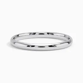 47604 14K WHITE GOLD 2.4MM HIGH POLISHED BAND SIZE 5.5
