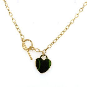 60136 14K YELLOW GOLD TIFFANY STYLE HEART NECKLACE