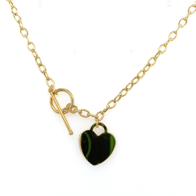60136 14K YELLOW GOLD TIFFANY STYLE HEART NECKLACE