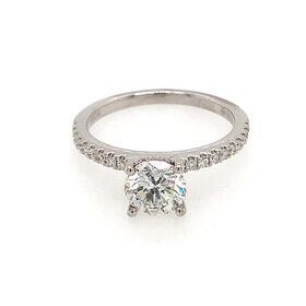 47598 18K WHITE GOLD 1.01CT H VS1 .24TCW HIDDEN HALO ROUND CENTER MOUNTING