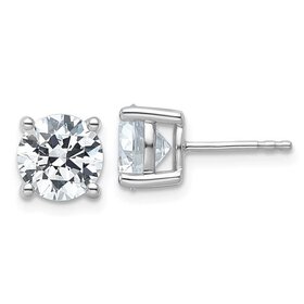 31042 14K WHITE GOLD .80TCW LAB GROWN DIAMOND ROUND STUDS PUSH BACK