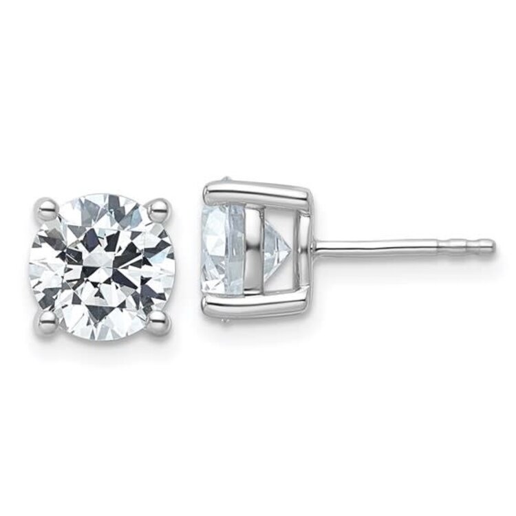 31042 14K WHITE GOLD .80TCW LAB GROWN DIAMOND ROUND STUDS PUSH BACK