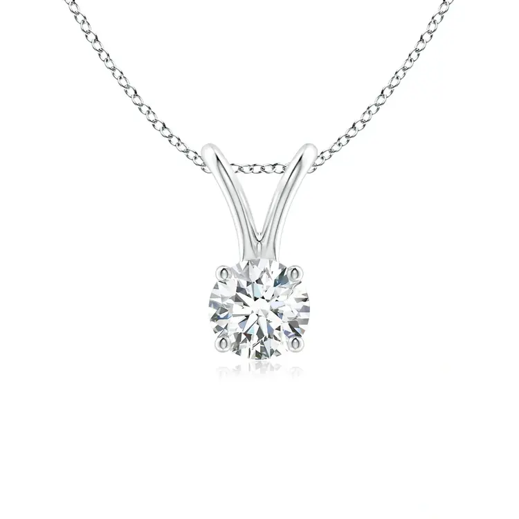 70390 14K WHITE GOLD .40CT LAB GROWN DIAMOND BRILLIANT CUT PENDANT SET