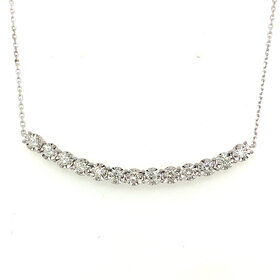 60141 14K WHITE GOLD .52TCW DIAMOND MIRACLES SETTING BAR NECKLACE