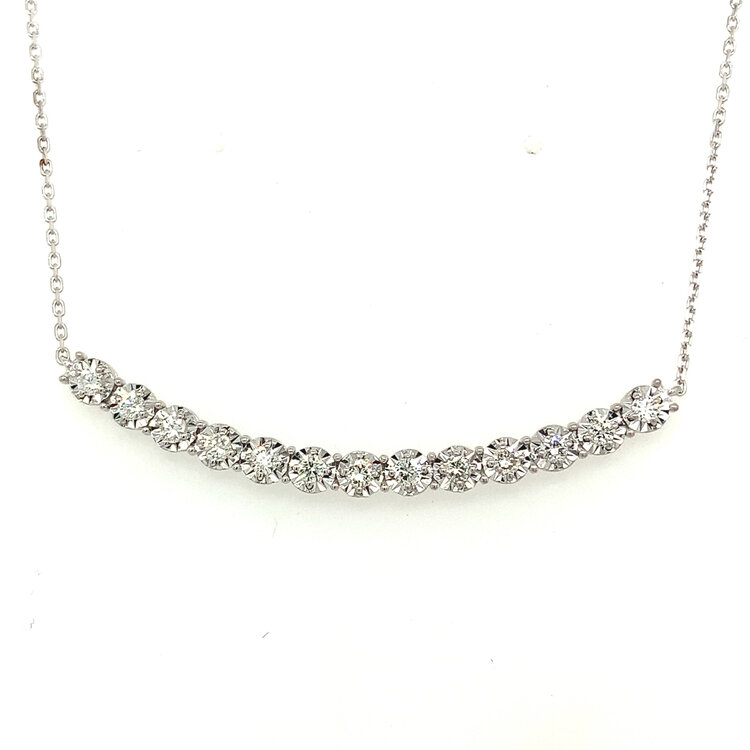 60141 14K WHITE GOLD .52TCW DIAMOND MIRACLES SETTING BAR NECKLACE