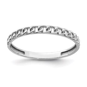 40349 14K WHITE GOLD LINK DESIGN STACKABLE RING