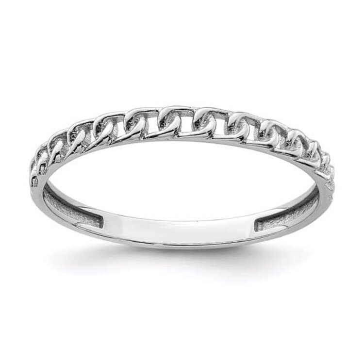 40349 14K WHITE GOLD LINK DESIGN STACKABLE RING