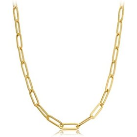 60154 YELLOW GOLD 16'' PAPER CLIP NECKLACE 5MM