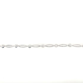 20269 14K WHITE GOLD .55CT DIAMOND BEZEL OPEN MARQUISE LINK BRACELET
