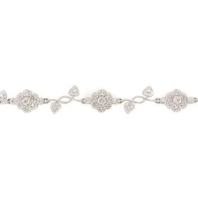 20271 18K WHITE GOLD DIAMOND FLORAL VINE FANCY BRACELET