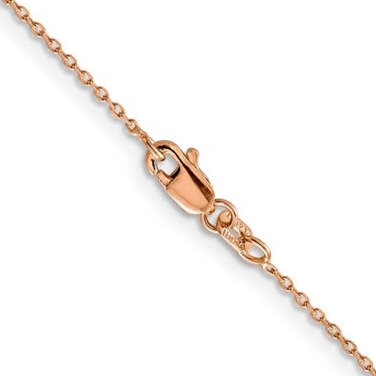 50348 14K ROSE GOLD 20'' CABLE LINK CHAIN WITH JR ON 18''