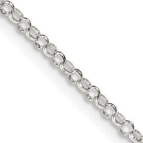 50353 14K WHITE GOLD 15'' ROLO LINK CHAIN
