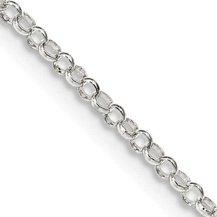 50353 14K WHITE GOLD 15'' ROLO LINK CHAIN