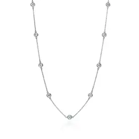 60166 14K WHITE GOLD 16'' .28TCW DIAMOND BY THE YARD NECKLACES