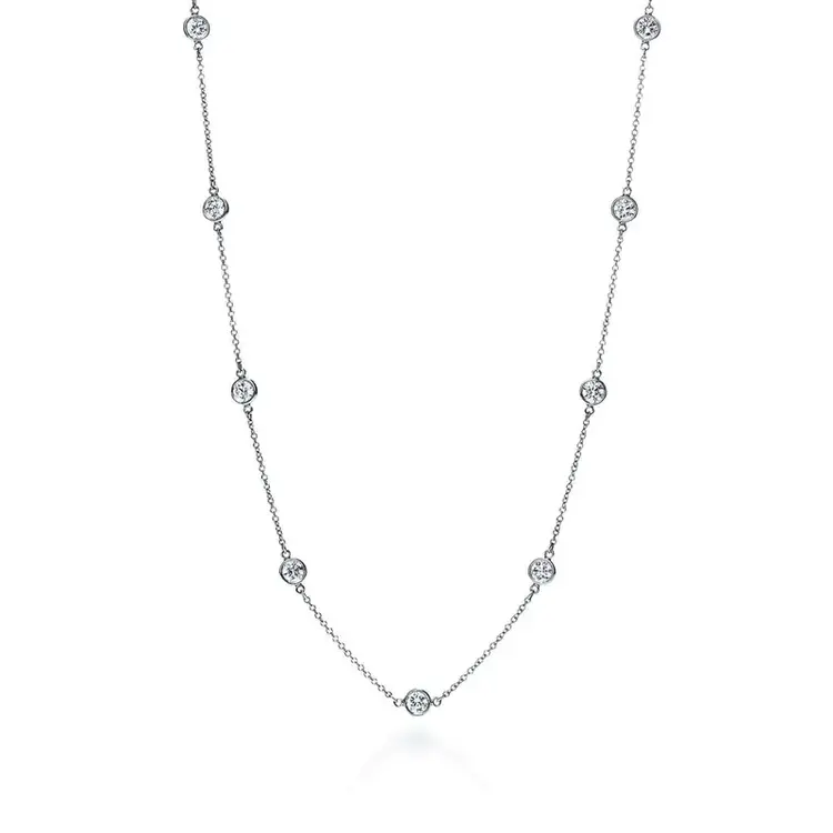 60166 14K WHITE GOLD 16'' .28TCW DIAMOND BY THE YARD NECKLACES