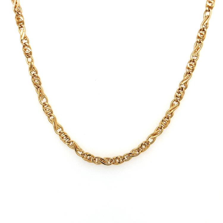 50371 18K YELLOW GOLD 20" 3.40MM TYGER FIGURE EIGHT LINK CHAIN