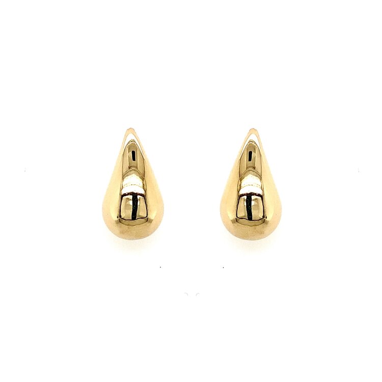 31108 14K YELLOW GOLD 0.60" PUFFY DROP  SHAPE EARRINGS