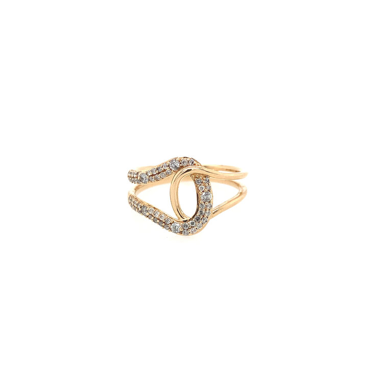 40355 10K YELLOW GOLD .30CTW DIAMOND INTERLOCKING FASHION RING