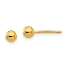 31112 14K YELLOW GOLD 3MM BALL PUSH BACK STUDS
