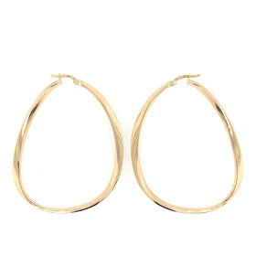 31131 14K YELLOW GOLD HIGH POLISH FREE FORM MODERN OVAL HOOPS  2’’