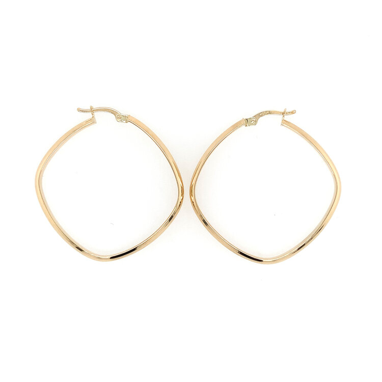 31132 14K YELLOW GOLD HIGH POLISH SQUARE HOOPS 1.5’’