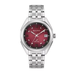Bulova BULOVA STAINLESS STEEL MEN’S JET STAR WITH RED DIAL WATCH